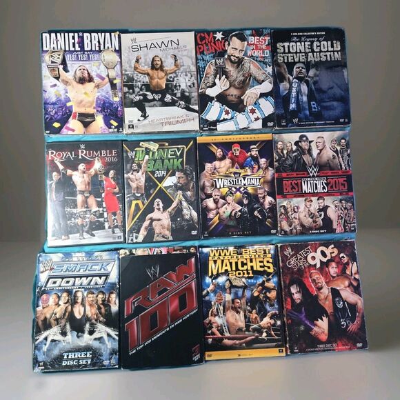 WWE DVD Lot 13 ECW CM Punk Stone Cold WrestleMania Shawn Michaels 3-Disc Sets - Picture 1 of 8